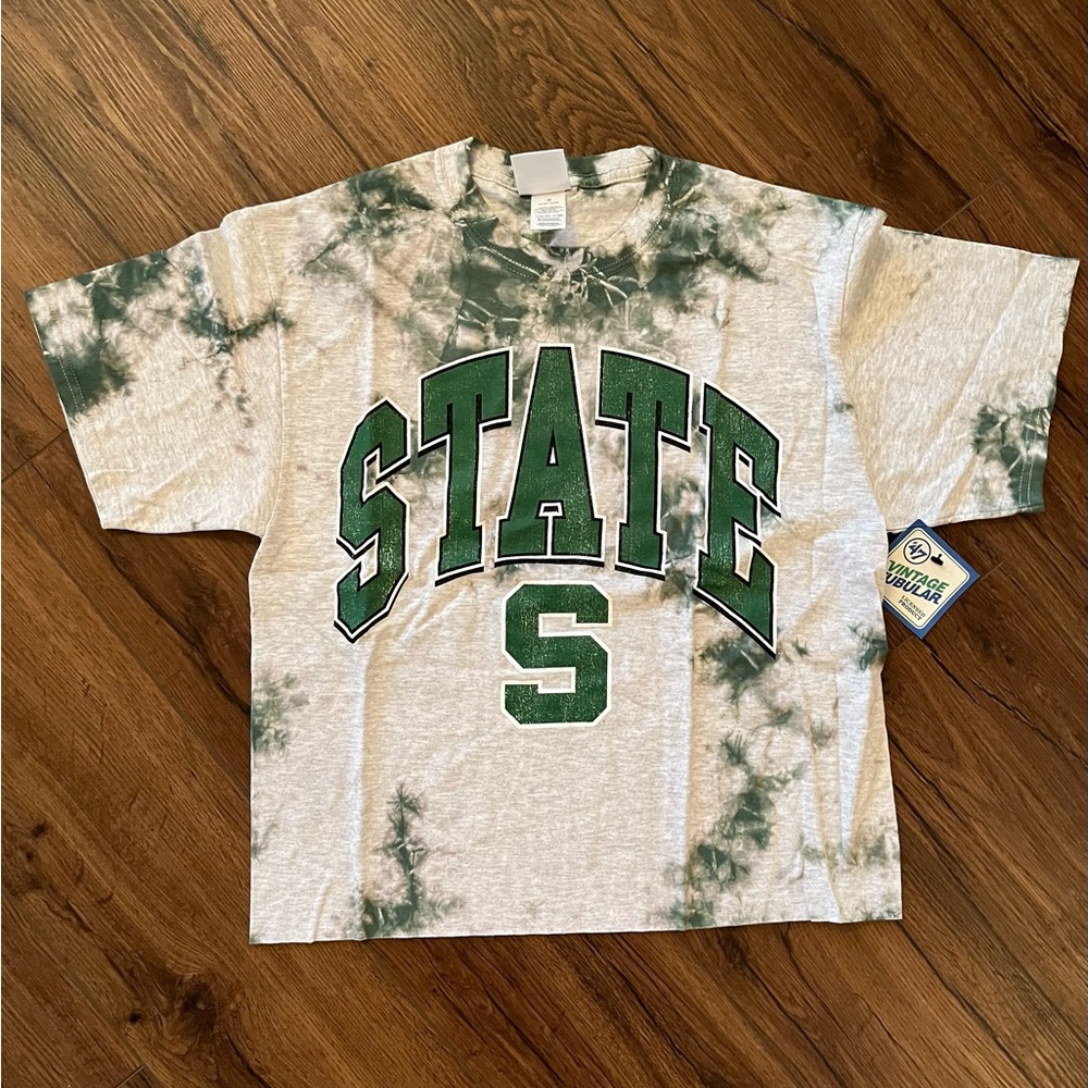 Michigan State Cropped 47 Vintage Tubular Tee Shirt